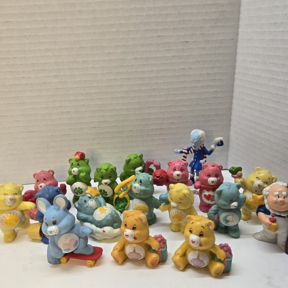 Vintage 80s Care Bears Lot of 18 Mini Figures‎ AGC Hong Kong Rare Toy PVC 2inch